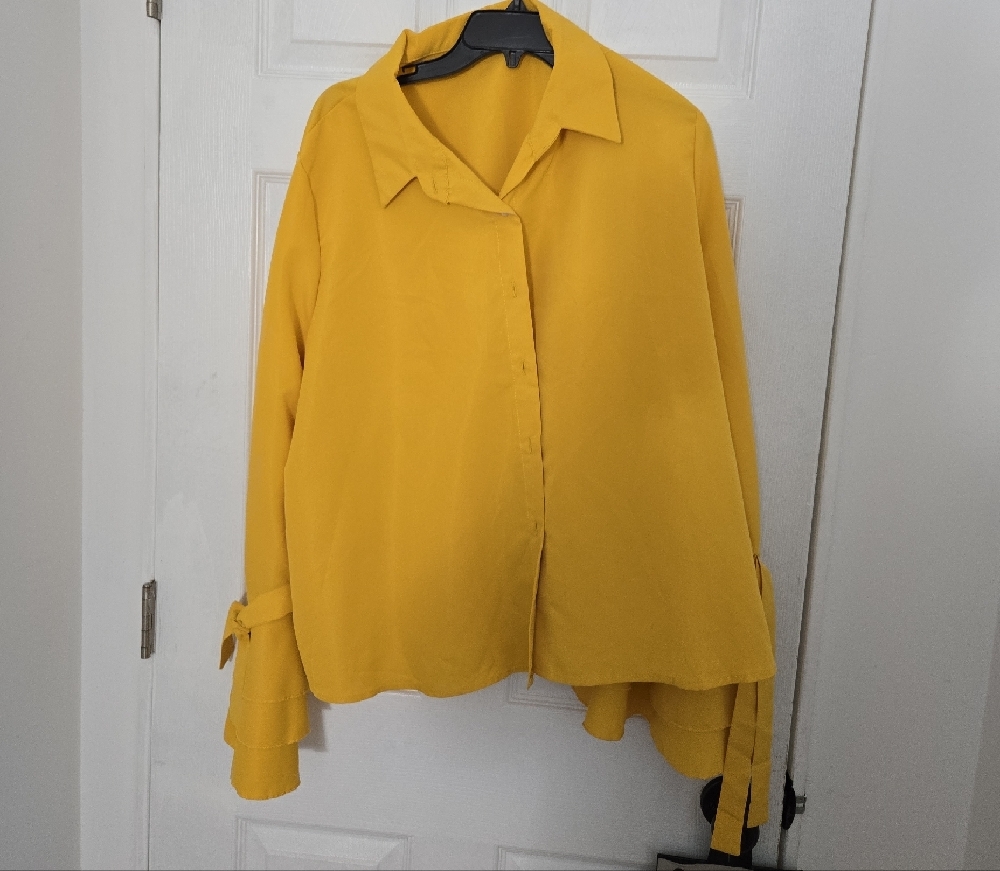 Yellow Women's Button-Up Top